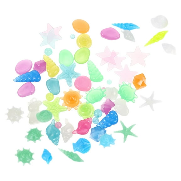 UPOUART 50pcs Assorted Color Glow in the Dark Rocks Decorative Aquarium Pebbles for Decoration