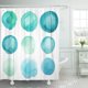 thumbnail image 1 of Cortina de Ducha ABPHQTO Turquesa con Manchas de Acuarela y lunares blancos 150x180 cm, 1 of 1