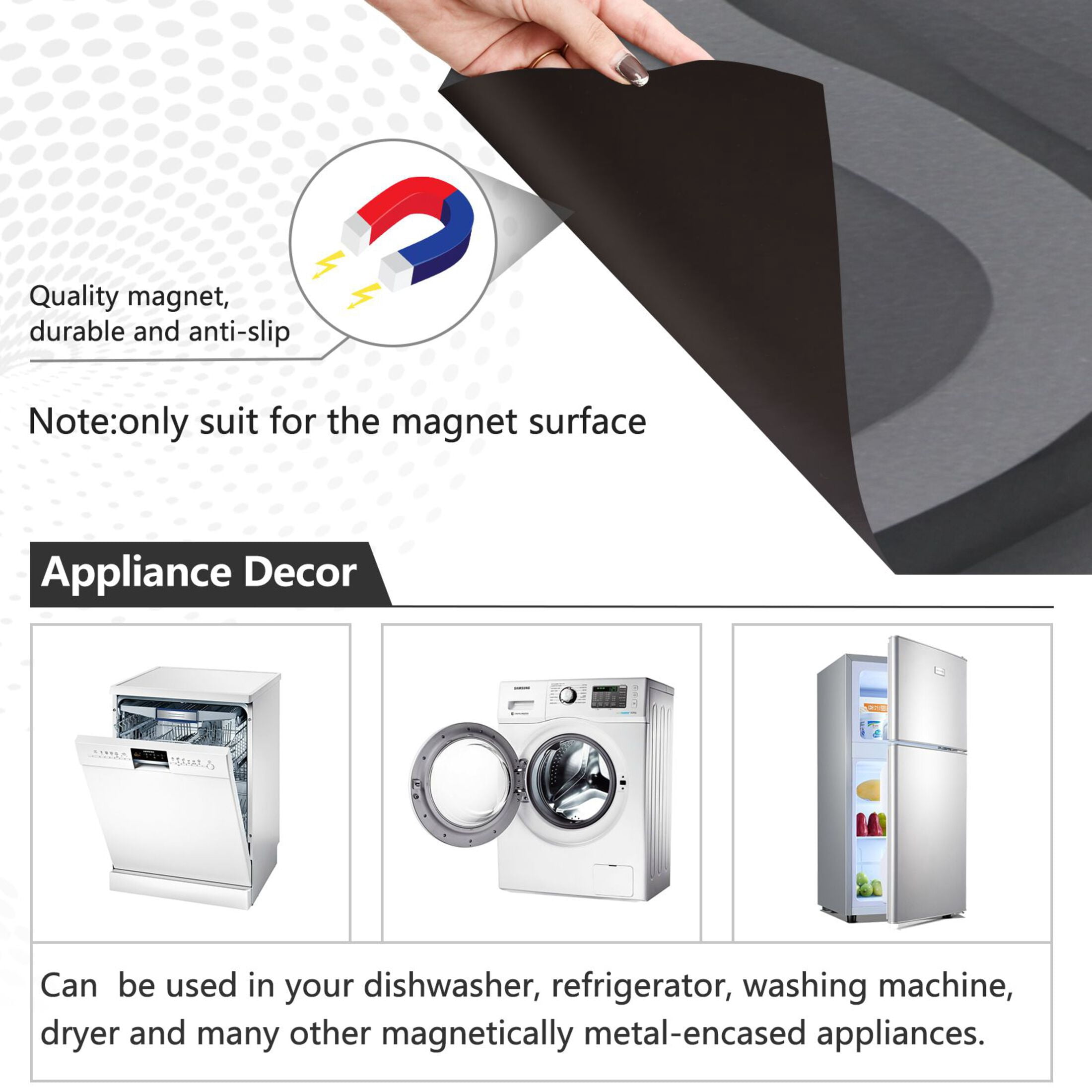 Dishwasher Magnetic Refrigerator Magnet Cover Sticker Home Decorative 23"x26" Undulating Waves