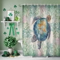 thumbnail image 3 of Shower Curtain, Vintage Sea Turtles Watergrass Waterproof Shower Curtain Set with Hooks for Bathroom Showers,Stalls and Bathtubs,60x72In Animal Plants on Linen, 3 of 9
