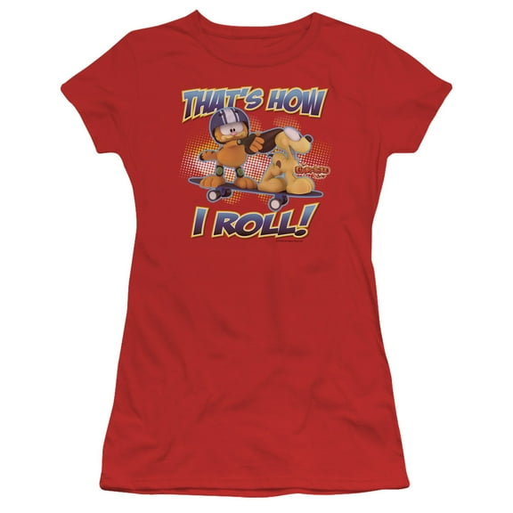 Garfield How I Roll S/S Junior Women's T-Shirt Sheer Red