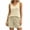 Beige, variant on Fewfanhot Women's Built-in Bra Tank Pajama Set Striped Sleeveless Top with Elastic Waist Shorts 2 Piece Sleepwear Loungewear