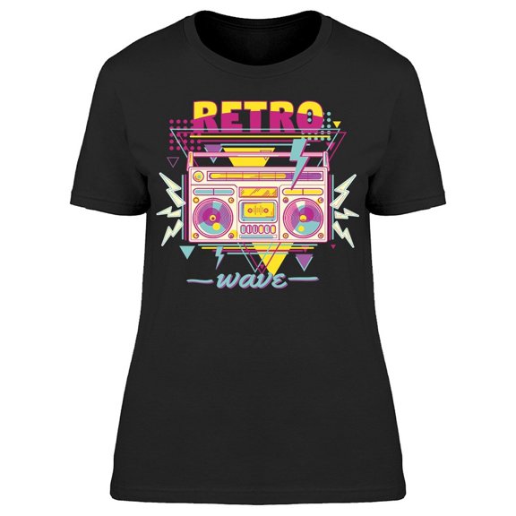 Retro Wave Colorful Boombox Tee Women's -Image by Shutterstock
