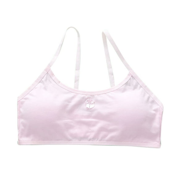Rohuuque Women's Spaghetti Strap Cotton Pullover Sports Solid Color Bra for Girls Free Size Pink