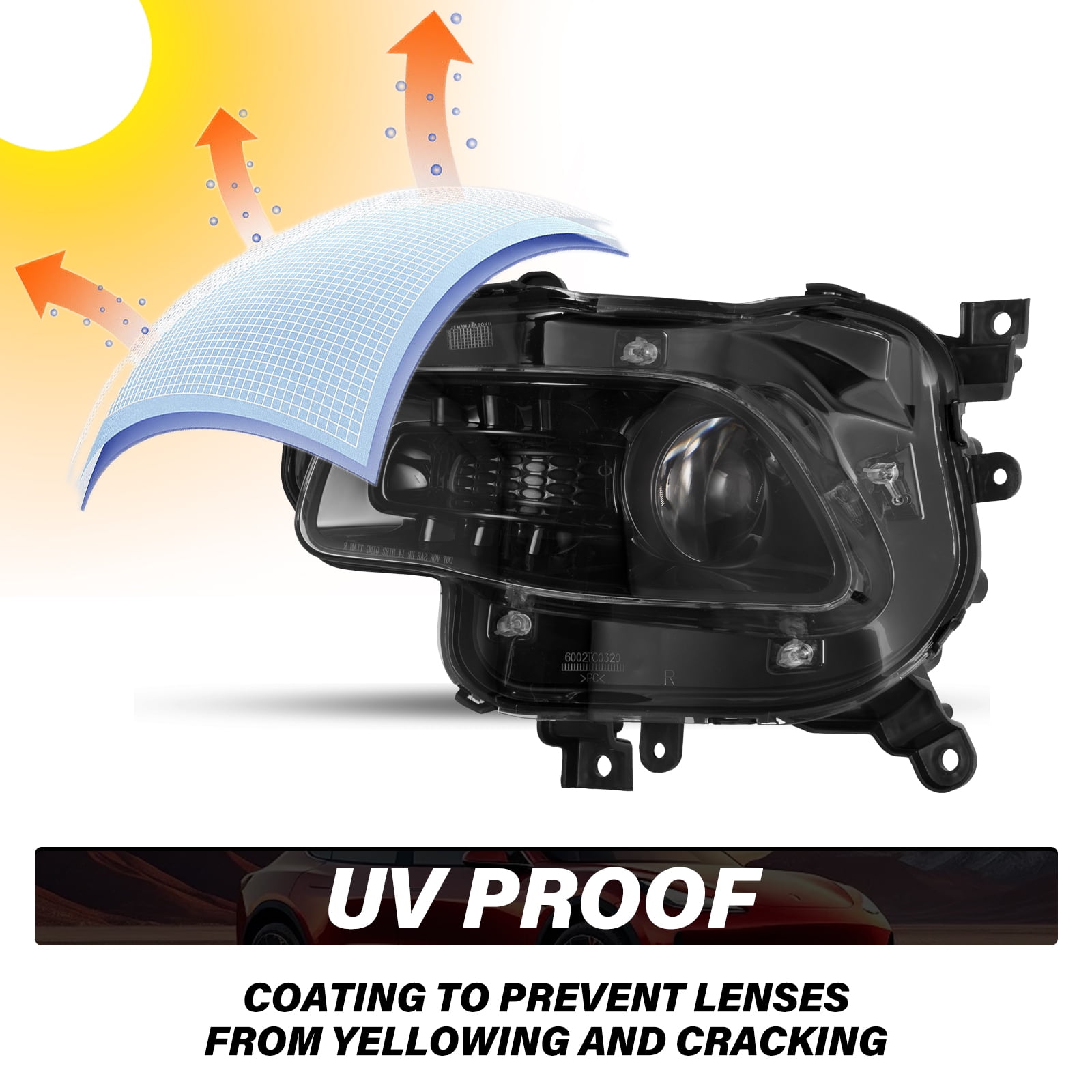 For Jeep Cherokee 2014-2018 Left Side Halogen Black Headlight Projector Headlamp