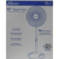 thumbnail image 4 of Lasko 16" Galaxy Oscillating Pedestal Fan with 3 Speeds, 47" H, White, S16100, New, 4 of 4
