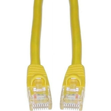 Cat5e Ethernet Cable, 24AWG, RJ45 Gold Plate Connector, ETL, 4 Pair Stranded Copper, Snagless Mold Boot Unshielded Twisted Pair (UTP) Internet Network Patch Cable, 20 Foot, Yellow, CableWholesale
