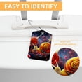 thumbnail image 3 of Snails Square PU Leather 2 Pack Travel Tag - Bag Tag - Suitcase Tag with Privacy Cover and Stainless Steel Ring - Suitable for Travel, Backpack, and Handbag, 3 of 7