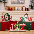 thumbnail image 7 of kiskick Christmas Wooden Table Decorations: Santa Claus Snowman Wooden Table Top Decorations for Christmas Home Party Ambiance, 7 of 7