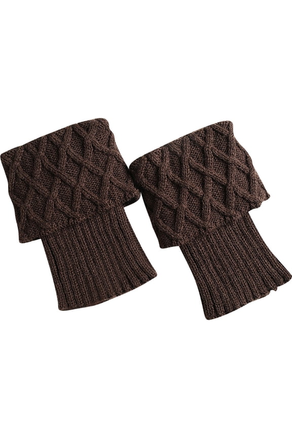 Womens Boot Cuffs Crochet Knitted Boot Socks Short Stretch Leg Warmers Boot Topper Socks for Girls Multicolour