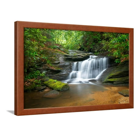 Motion Blur Waterfalls Nature Landscape in Blue Ridge Mountains Framed Print Wall Art By (Best Place To See Blue Ridge Mountains)