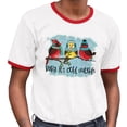 thumbnail image 2 of Birds It's Cold Outside Ringer Tee Shirt Unisex 2X-Large White/Red, 2 of 5