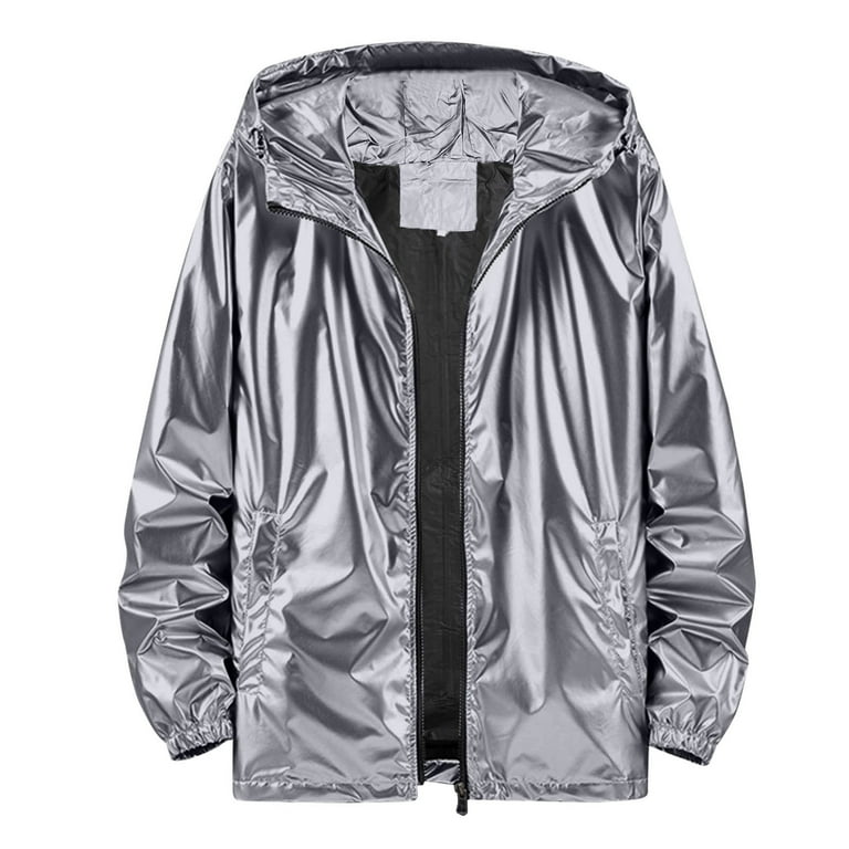 Metallic Silver Windbreaker Jacket