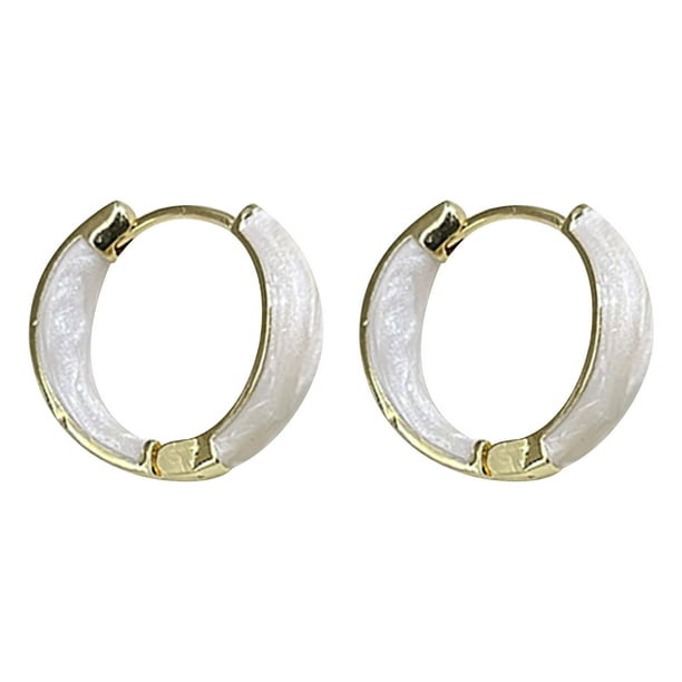 Pendientes de aro de primavera - pendientes pequeños de cobre fresco de 2 cm para mujer, joyería de moda versátil para el uso diario