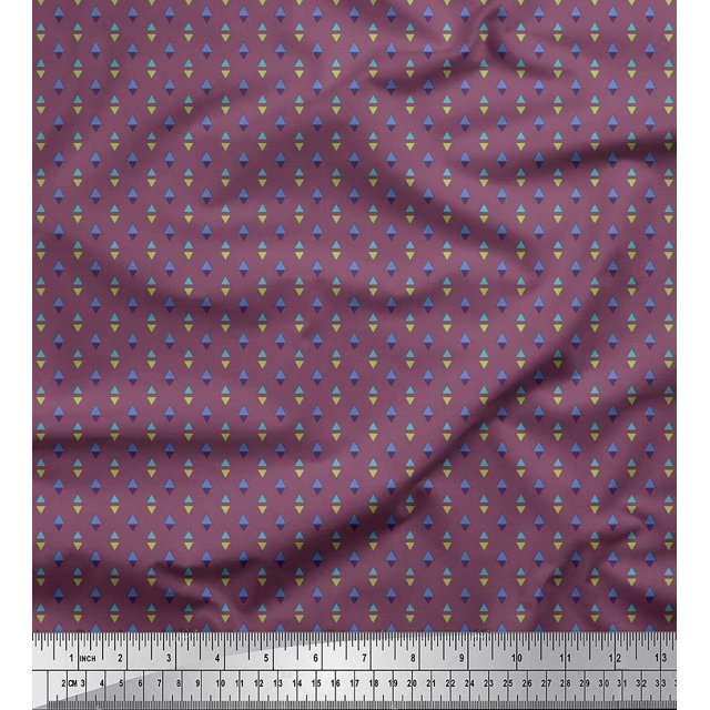 Soimoi Moss Georgette Fabric Triangle Shirting Printed Fabric 1 Yard 42 Inch Wide