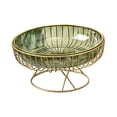thumbnail image 2 of Frutero de hierro y metal, moderno frutero, elegante cesta para guardar pan. L verde, 2 of 9