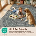 thumbnail image 4 of Design&I 3'x5' Washable Area Rug Low Profile & Durable Daily Traffic Ready Vintage Boho Interlocking Wave Distressed Scroll Border Ocean Flowing Dynamic for Home Office, Hallway, 4 of 7