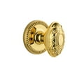 thumbnail image 3 of Grandeur Newgvc_Prv_234 Newport Solid Brass Rose Privacy Door Knob Set - Brass, 3 of 7