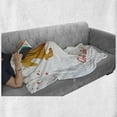 thumbnail image 6 of Ooh La La Soft Flannel Fleece Throw Blanket, Unicorn on a Jump Silhouette in Ombre Effect Tangerine Tones, Cozy Plush for Indoor and Outdoor Use, 50" x 70", Earth Yellow Vermillion, by Ambesonne, 6 of 6