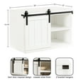 thumbnail image 3 of Kate and Laurel Cates Decorative Wood Floating Side Table with Sliding Barn Door, 20 x 12 x 15, Rustic White, Farmhouse Wooden Floating Wall Cabinet for Versatile Home Storage, 3 of 11