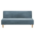 thumbnail image 5 of SHANNA Stretch Velvet Sofa Slipcover Thick Armless Sofa Bed Cover Futon Slipcover Protector, Blue, 5 of 8
