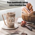thumbnail image 2 of Coffee Cup Insulator Sleeve with Handle & Glass Handmade Rattan Cup Sleeve Glass, 2 of 7