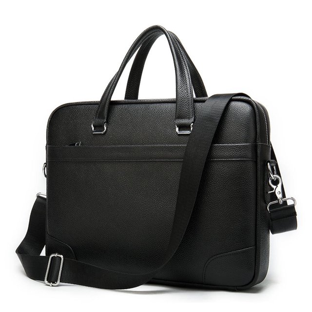Men's Leather Bag Messenger Bag Business Bag Totes Handbags Briefcases Genuine Leather 14 Inch Laptop Bags Black Computer Bags for Document