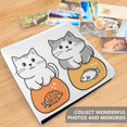 thumbnail image 4 of FORMRS 3 Ring Photo Album 4"x6" Self Adhesive Large Capacity PU Leather Cover, Gray Cute Cat, 4 of 8