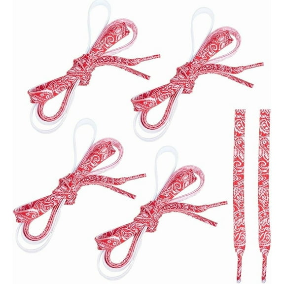 3 Pairs 3 Styles Flat Printed Shoelaces Gradient Color Polyester Shoelaces Paisley Print Shoelace Tie Dye Designer Fun Shoestring Shoe Laces for Sneakers Running Shoes Boot Strings Crimson