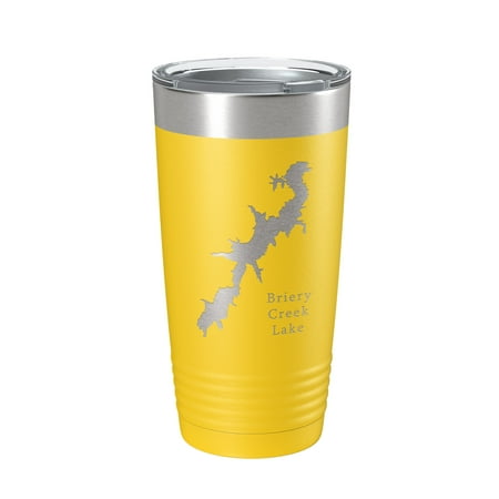 

Briery Creek Lake Map Tumbler Travel Mug Insulated Laser Engraved Coffee Cup Virginia 20 oz Yellow