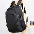 thumbnail image 5 of Mochila para portátil para hombre Mochila delgada con puerto de carga Mochilas de viaje/trabajo/negocios resistentes al agua (negro), 5 of 5