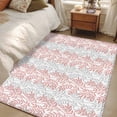 thumbnail image 5 of Pink Gray Botanical Area Rug 3x5 FT, Non Slip Entryway Bedside Carpet, Pastoral Spring Summer Leaf Aesthetics Washable Soft Floor Carpet Indoor Mat Throw Rug for Dorm Kitchen Home Office, 5 of 9