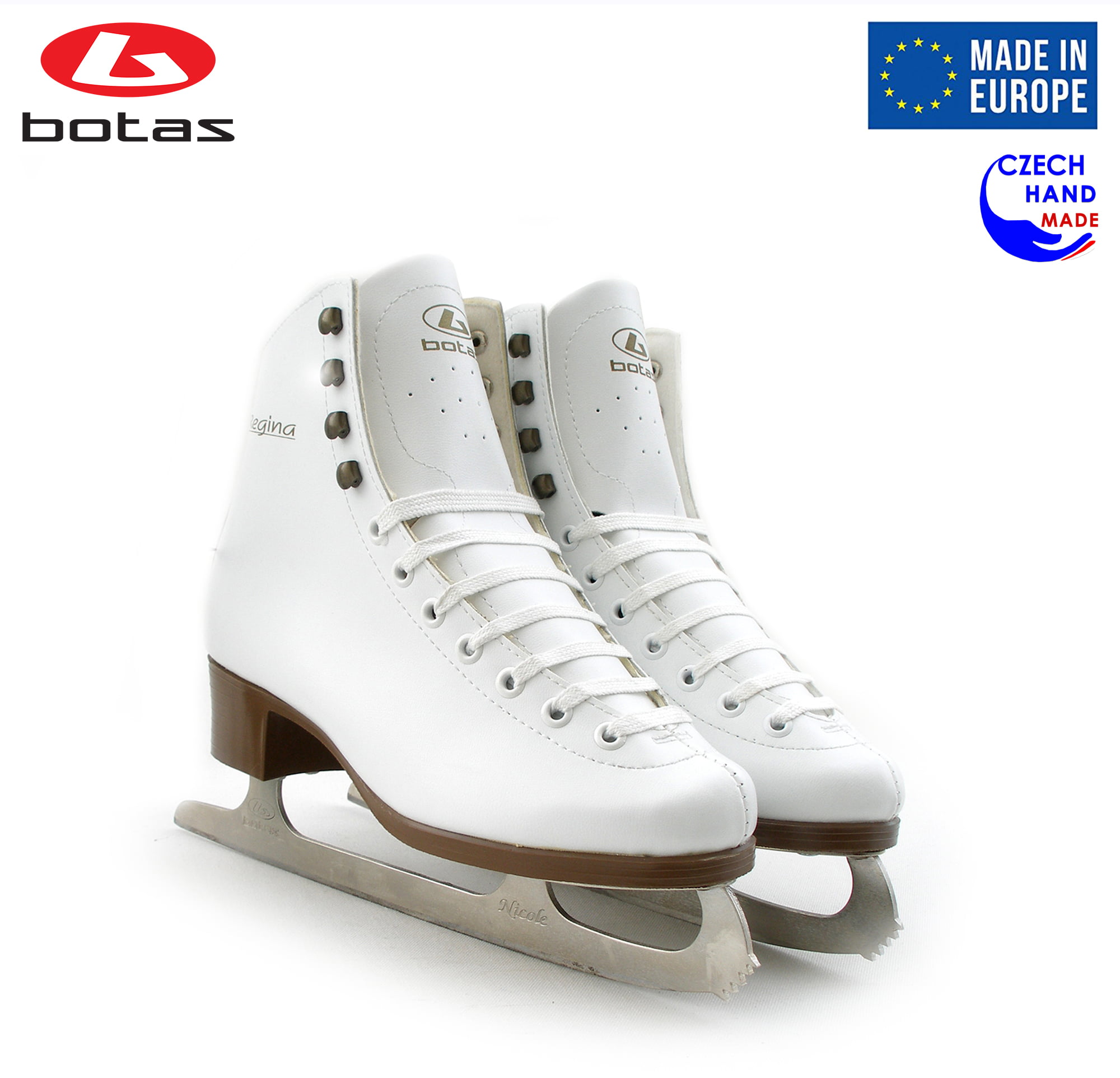 Czech Republic Regina Handmade in Europe Botas Womens White Ice Skates 
