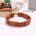 thumbnail image 2 of Men Leather Bracelet Handwoven, 2 of 3