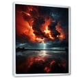 thumbnail image 2 of Designart "Thunderous Silence Orange Storms II" Landscape & Nature Floater Framed Wall Decor, 2 of 7