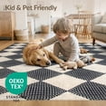 thumbnail image 4 of ODIKA 8'x10' Washable Area Rug Checkered Geometric Tonal Mosaic Layout Entry Music Long Entryway for King Size Bedroom Under Bed, Master Suite, Non-Shedding, Easy Care, 4 of 7