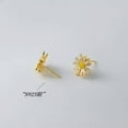 thumbnail image 4 of EOEMY Golden/Rose Gold Pld 925 Silver Daisy Flower Earrings Beach Earrings Studs-Gold, 4 of 8