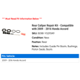 thumbnail image 2 of Rear Caliper Repair Kit - Compatible with 2009 - 2016 Honda Accord 2010 2011 2012 2013 2014 2015, 2 of 2