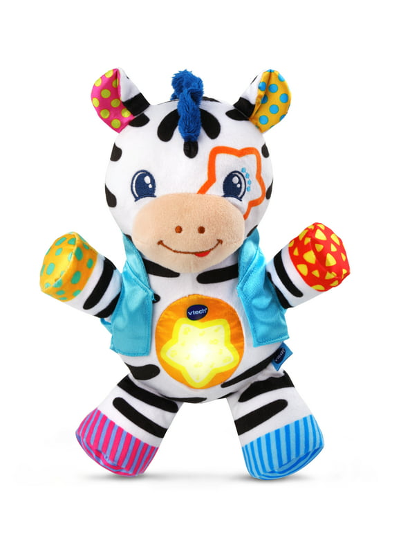 VTech Lights and Stripes Zebra, Colorful Plush Learning Toy for Baby