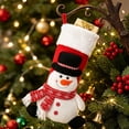 thumbnail image 6 of 3D Plush Christmas Stockings, Stockings for Family, Embroided, Xmas Character for Family Holiday Christmas Party Decorations, 6 of 6