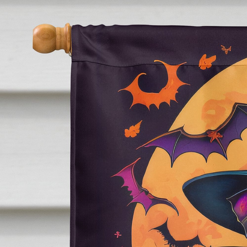 Halloween Miniature Pinscher Dog House Flag 28x40IN Double-Sided Polyester Decorative Sleeve Pole Flag for Outdoor Home Garden