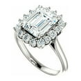 thumbnail image 2 of 3.20 Cts Octagon and Round Cut Moissanite Engagement Ring Halo Moissanite Diamond Ring, Anniversary Ring, Wedding Ring 18K White Gold Plated Ring, 2 of 4
