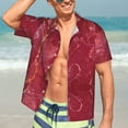 thumbnail image 4 of Cauagu Abstract Red Marble Print Hawaiian Shirt for Men,Casual Short Sleeve Button Down Shirts Summer Beach Men's Regular-Fit Short-Sleeve Print Shirt -Medium, 4 of 6