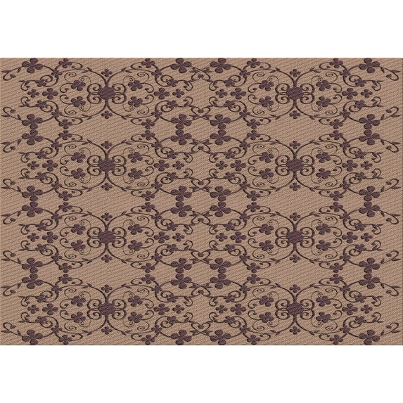 Ahgly Company Machine Washable Indoor Rectangle Transitional Light Copper Gold Area Rugs, 7' x 10'