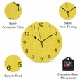 thumbnail image 5 of Wall Clock Yellow Linen Texture Clocks PVC Silent Non-Ticking Battery Operated Decorative Farmhouse Solid Color Round Clock for Home Living Room Kitchen Bedroom Office School Wall Decor 10 Inch, 5 of 9
