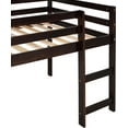 thumbnail image 5 of DEALTOPS 79.5'' Twin Size Junior Wood Loft Bed, Loft Bunk Bed Frame with Slide, Black, 5 of 7