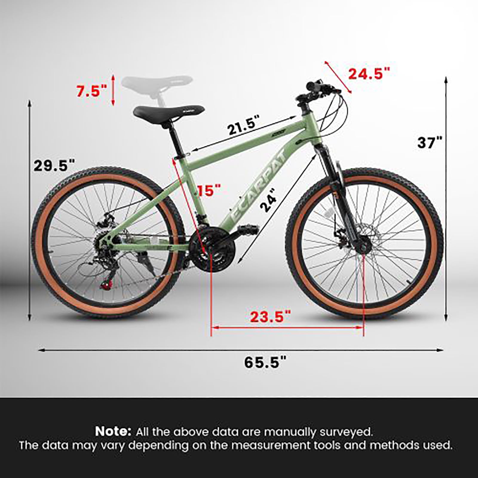 27.5 inch Mountain Bike for Adults, 21 Speed, Disc Brakes, High Carbon Steel Frame, Mountain Bike for Adlut Commuting and Outdoor Exploration, Green