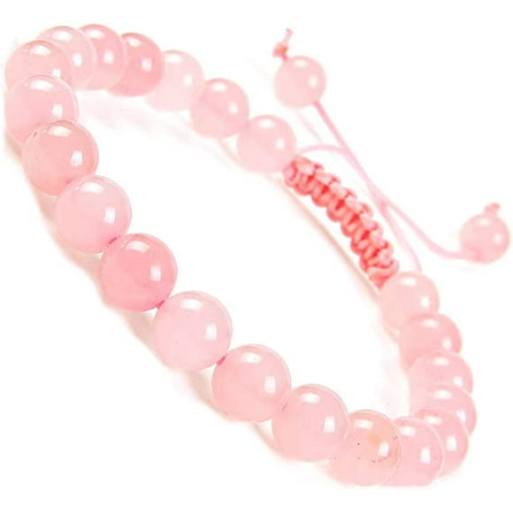 Surrme Bracelets en Macramé Ajustables Unisexes avec Perles de Cristal de Guérison Naturelle 8mm