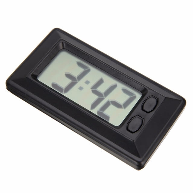 Scienceny Reloj Digital autoadhesivo para coche, salida de aire, de encimera, pequeño reloj con fecha adhesiva, SUV, sedán, electrónica para Kits de molduras para tableros de automóviles