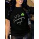 thumbnail image 1 of Women'S Stylish Casual Active Sportswear for St. Patrick'S Day, Featuring a Simple Irish Lucky ShamrCamisetas de verano para mujer, manga corta, cuello redondo, casual, lindo, con gráficos, camisetas, 1 of 6